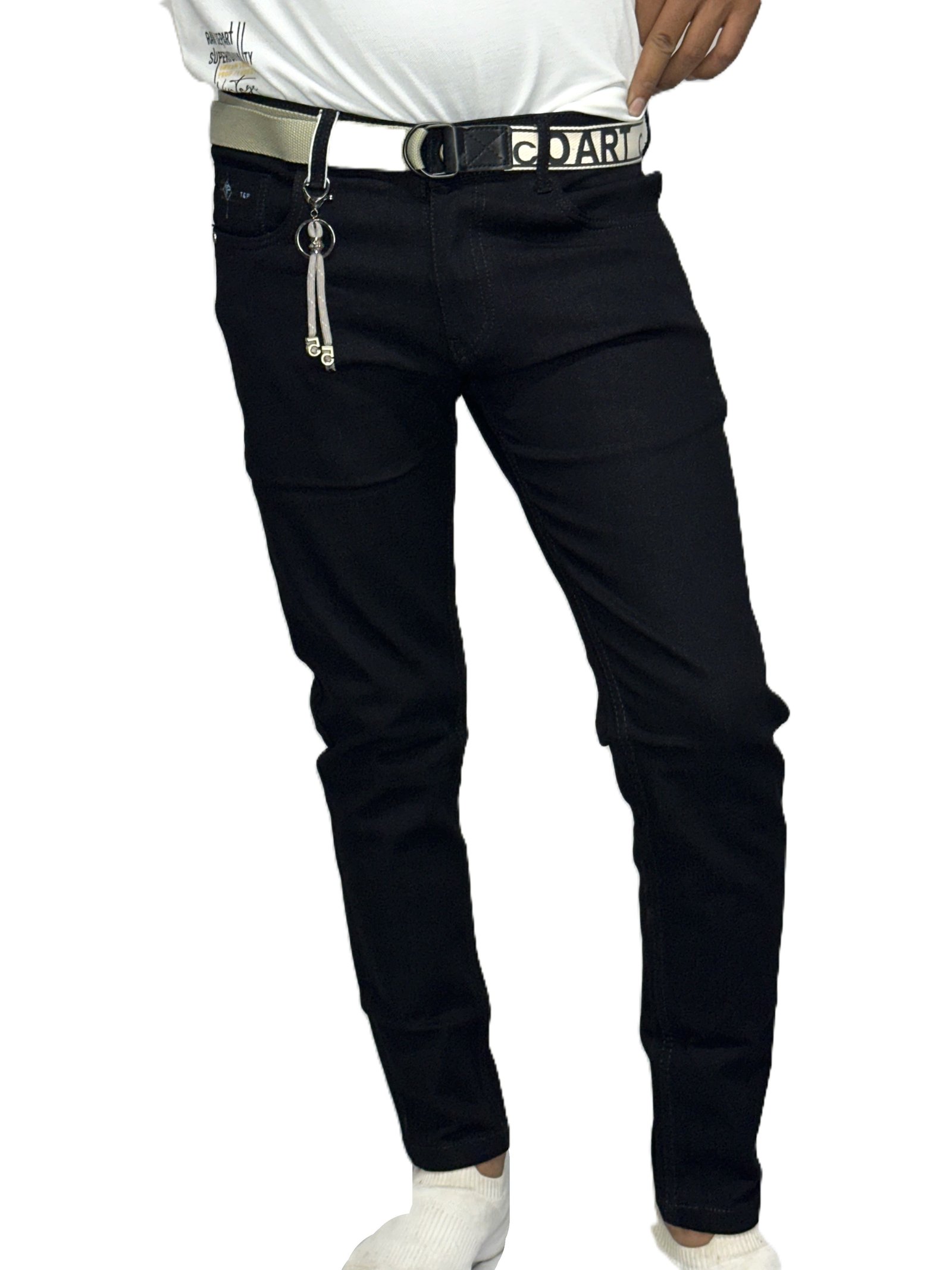 Black Ankle-Length Slim Fit Jeans